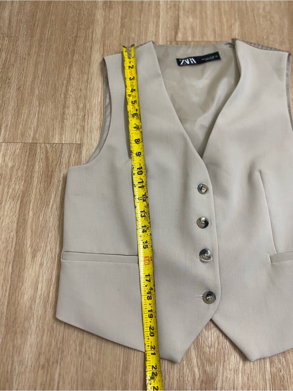Zara Cream Women's Tailored Vest - Picture 5 of 6